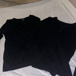 2 White stag, black longsleeve, with beaded neckline NEVER WORN Size 2WG